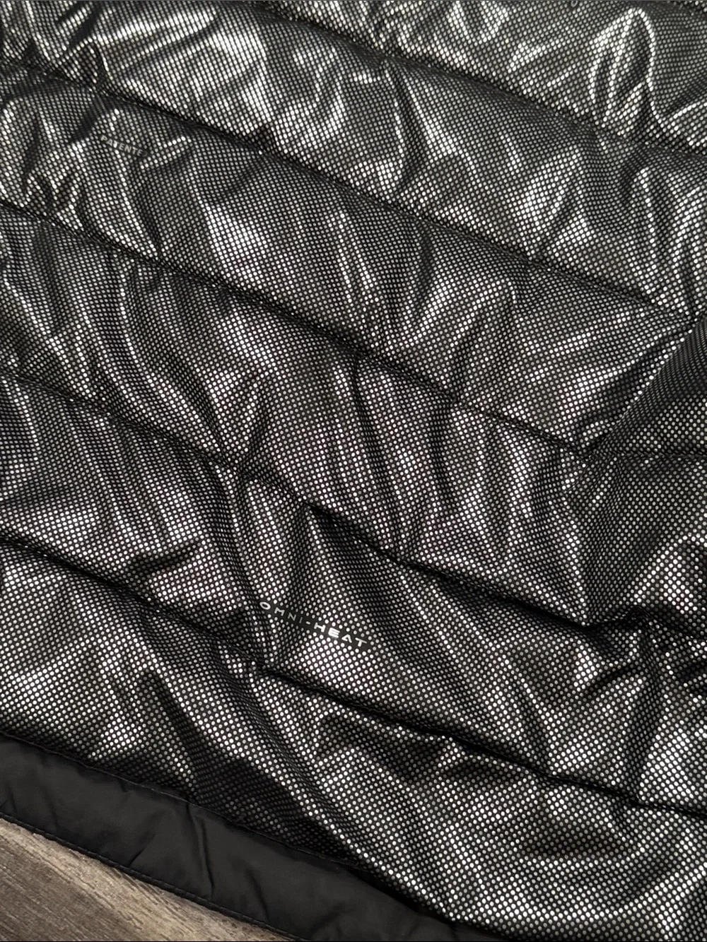 Columbia Omni-Heat Hooded Puffer Jacket Men's Size Medium Black Gray Full Zip